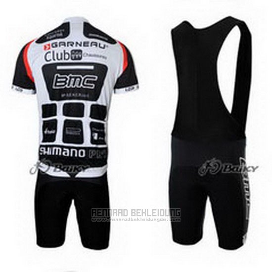 2011 Fahrradbekleidung BMC Wei und Shwarz Trikot Kurzarm und Tragerhose